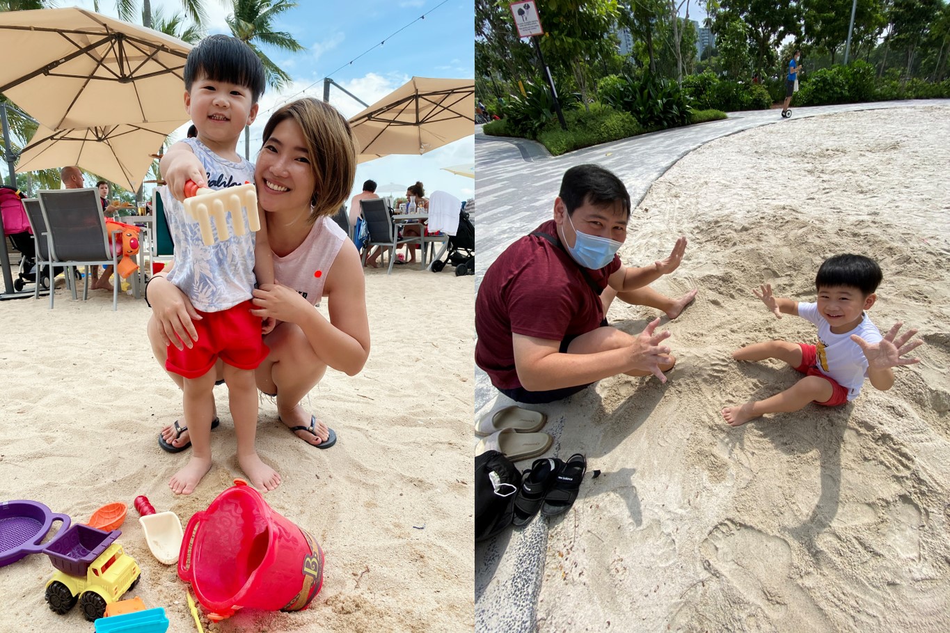 outdoor learning activities: Building sandcastles with no toys or tools? Why not? We got up to some simple outdoor time and got creative!